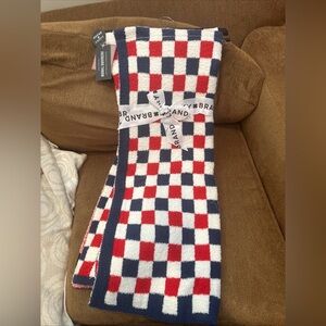 NEW Lucky Brand Feather Knit Jacquard Throw Blanket 50x70” Red White Blue